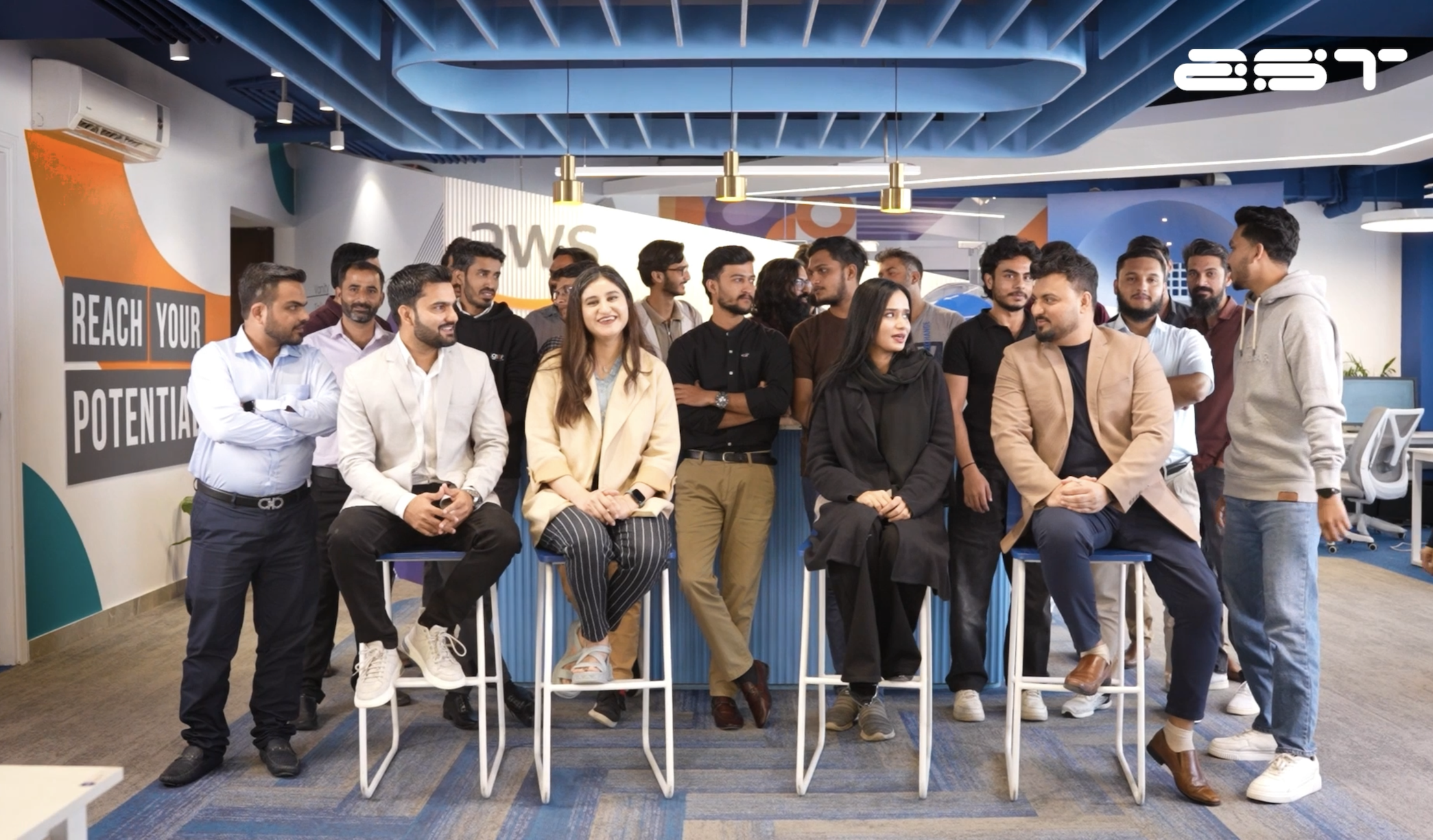 The AST team together at the AST office